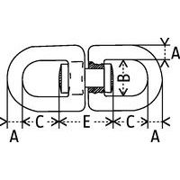 A = ÉpaisseurB = Largeur utileC = Hauteur utileE = Taille filetage