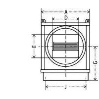 A : 500 mmD : 232 mmE : 208 mmG : 340 mmJ : 350 mm