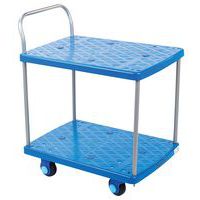 Chariot plastique 2 plateaux, Force: 150 kg, Hauteur hors tout: 873 mm, Largeur hors tout: 485 mm