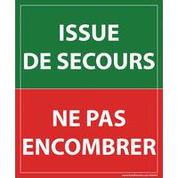 Panneau issue de secours ne pas encombrer 300 x 250 mm