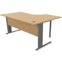 Bureau compact, Type de piétement: En L, Hauteur: 72 cm, Largeur hors tout: 160 cm