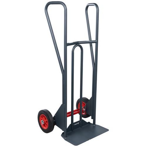 Ergonomische Sackkarre mit Ankipphilfe, Tragkraft 350 kg - geschlossener Griff - Gummireifen