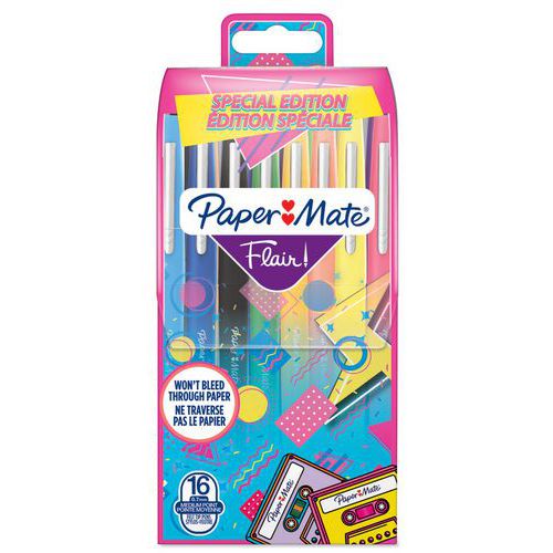 Filzstift Flair Retro Trends - 16 verschiedene Farben - Paper Mate