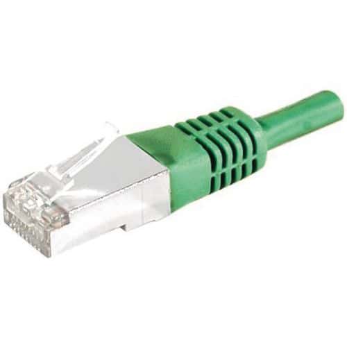 Cordon patch RJ45 - Câble droit Cat. 5E - Blindé FTP - Vert