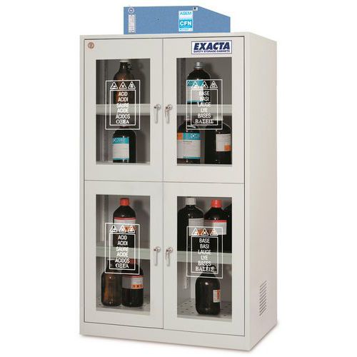 Armoire de sécurité à filtration intégrée - Porte vitrée double paroi - Exacta