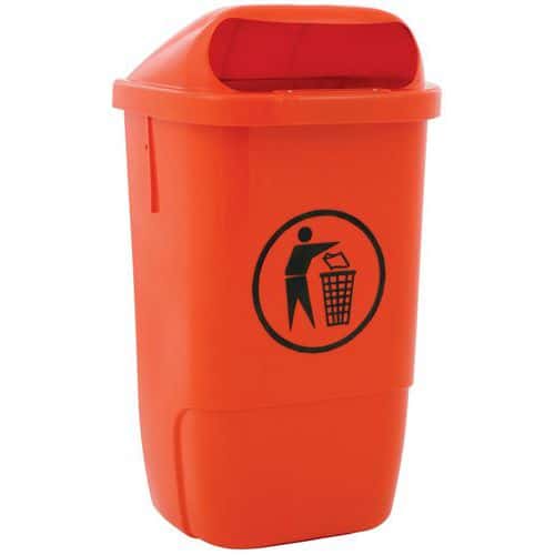 Poubelle d'extérieur plastique - 50 L