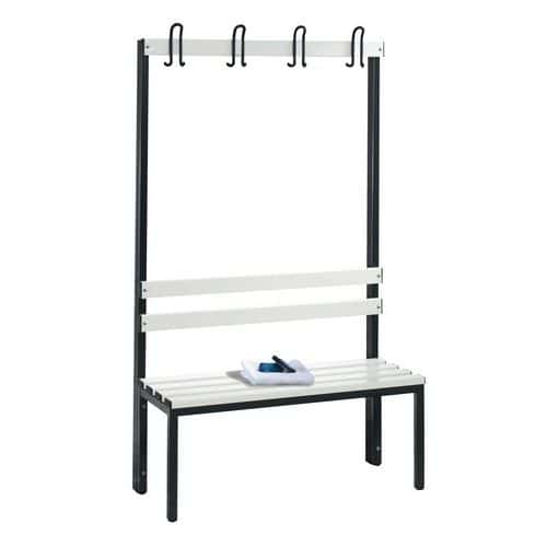 Banc pvc à patères CP - 4 à 8 patères - Simple face - Avec dossier