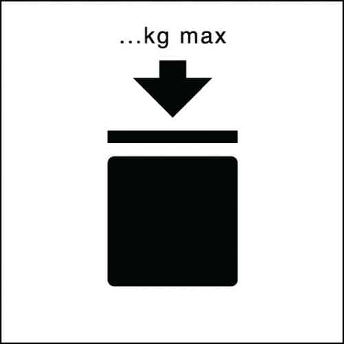 Versandaufkleber Zulässige Stapellast