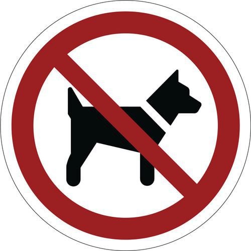 Verbotszeichen ISO 7010, Mitführen von Hunden verboten, Kunststoffschild