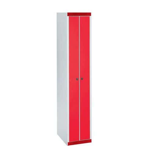 Vestiaire XS - 1 colonne - 2 compartiments largeur 200 mm - Sur socle - Acial