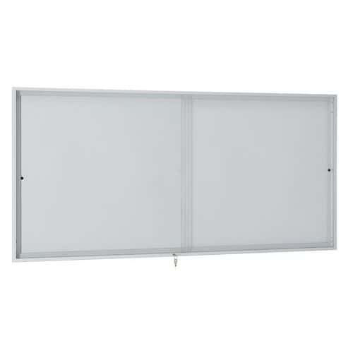 Innenvitrine mit Schiebetür - Aluminiumrückwand - Plexiglastür