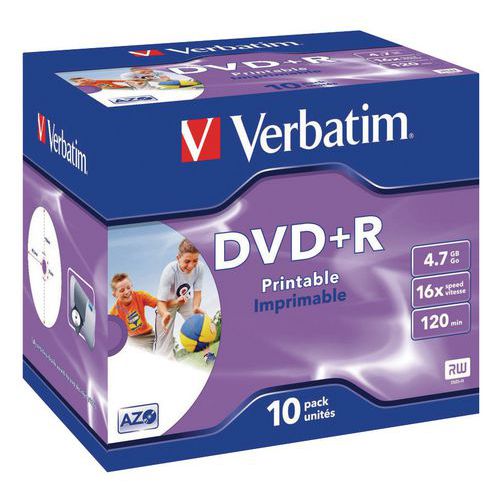 Beschreibbare DVD+R 16x – 10er-Pack Verbatim