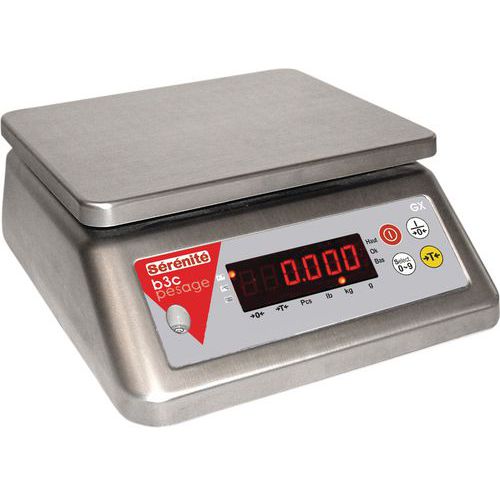 Kompakte Edelstahlwaage GX - Traglast 3 bis 30kg - B3C