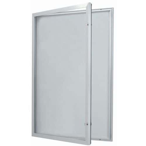 Vitrine d'exterieur porte battante - Fond aluminium - Porte en verre de sécurité - Serrure différente