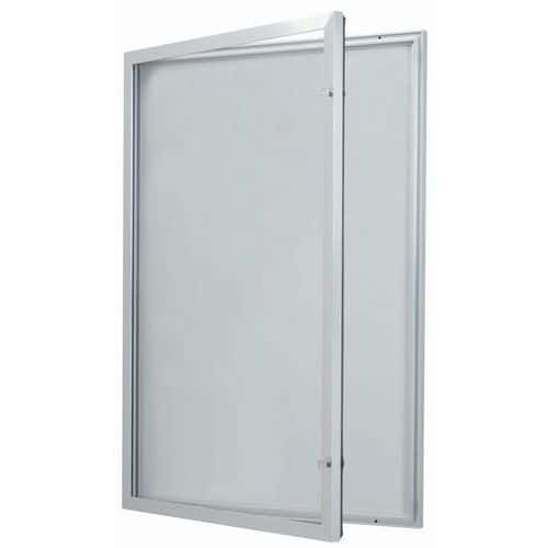 Vitrine d'exterieur porte battante - Fond aluminium - Porte en verre de sécurité - Serrure différente