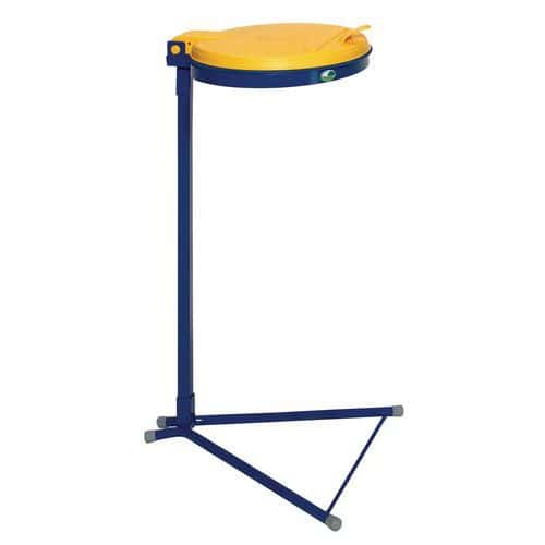 Support sac-poubelle standard bleu avec couvercle - 120 L