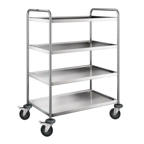 Chariot inox - 4 plateaux - Force 120 kg