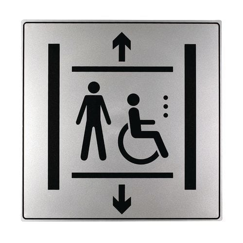 Pictogramme en polystyrène ISO 7001 - Ascenseur handicapé