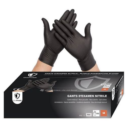 Gants d'examen Nitrile - Noir - OneProtek