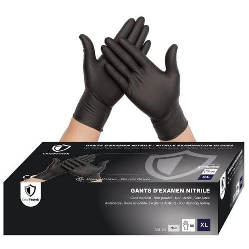 Gants d'examen Nitrile - Noir - OneProtek