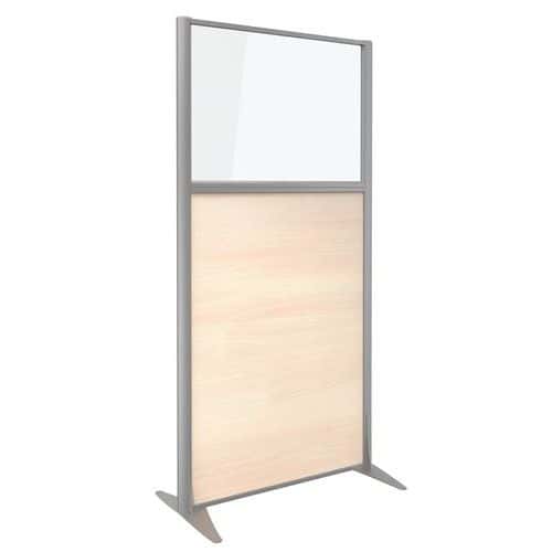 Trennwand KP+ - Melaminbeschichtet mit Glas - Höhe 160 cm