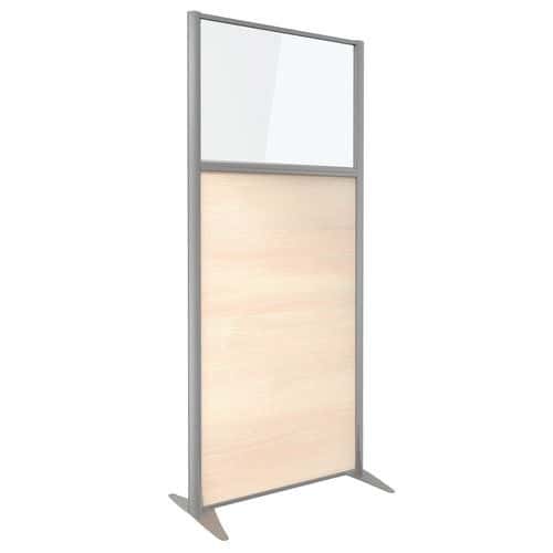 Trennwand KP+ - Melaminbeschichtet mit Glas - Höhe 180 cm