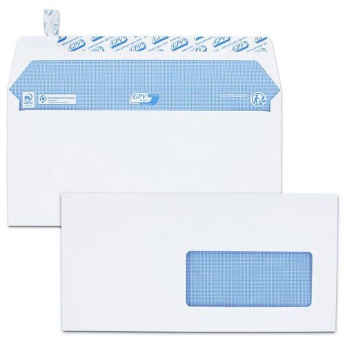 Enveloppe extra blanche fenêtre 45x100mm - Boîte de 200 - GPV