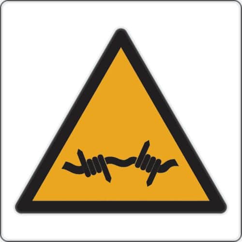 Warnschild - Stacheldraht - Aluminium