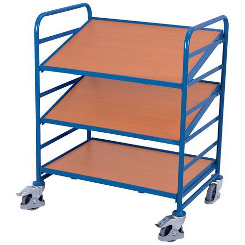 Chariot à plateaux pour bacs norme Europe - 825 x 610 mm - Capacité 200 Kg