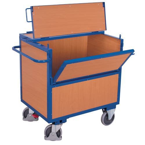 Ergonomischer Wagen mit Holzgestell - 1 Wand halb einklappbar - Tragkraft 500 kg