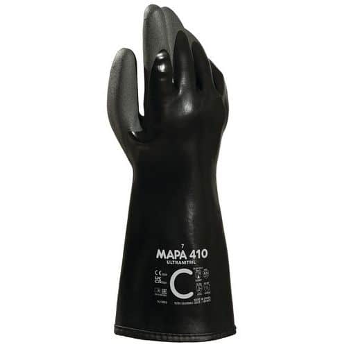 Gants chimique anticoupure niveau C Ultranitril 410 - Mapa