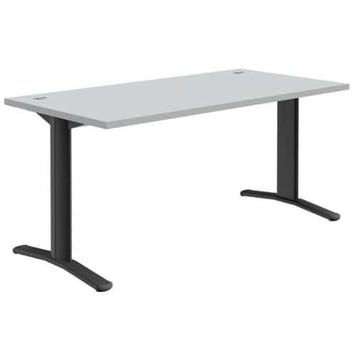 Bureau droit Pure - Gris clair/gris foncé - Piétements fixes