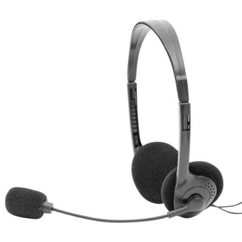 Casque-micro stéréo ajustable USB noir - Dacomex