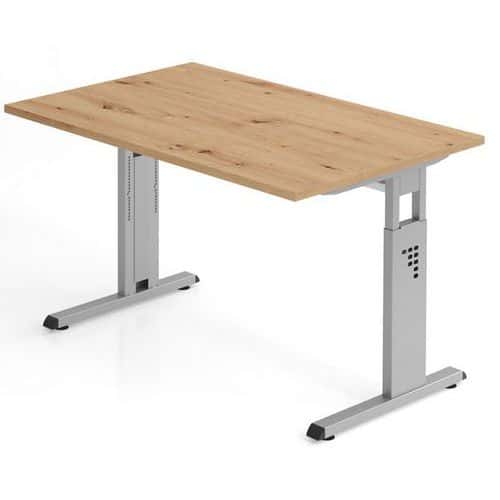 Bureau chêne noueux 120cm piètement alu - Gamme Minos