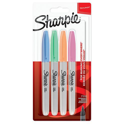 Lot de 4 Marqueurs permanent Sharpie Fine assortis pastel - Sharpie®