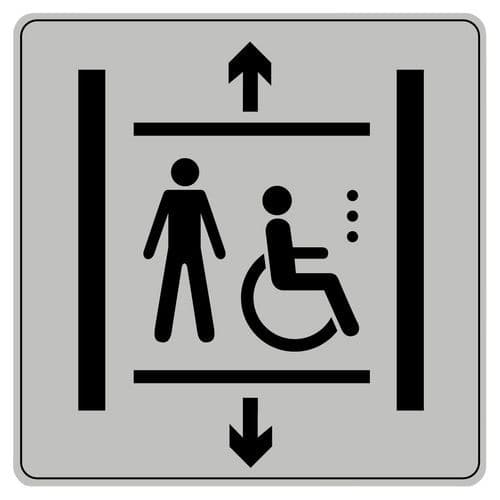 Pictogramme en polystyrène ISO 7001 - Ascenseur handicapé