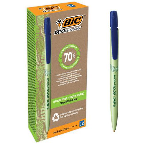 Lot de 12 stylos BIC Media Clic Bio-Based Pointe moyenne - BIC