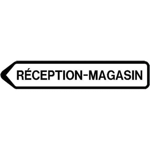 Panneau directionnel grande hauteur double message - Réception-magasin - Longueur 1300 mm