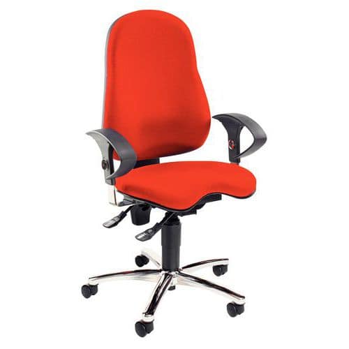 Siège de bureau ergonomique Sitness 10 - Piètement chromé