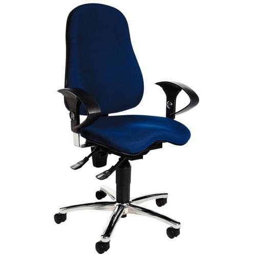 Siège de bureau ergonomique Sitness 10 - Piètement chromé