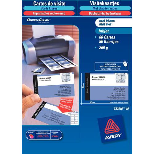 Cartes de visite - Bords lisses