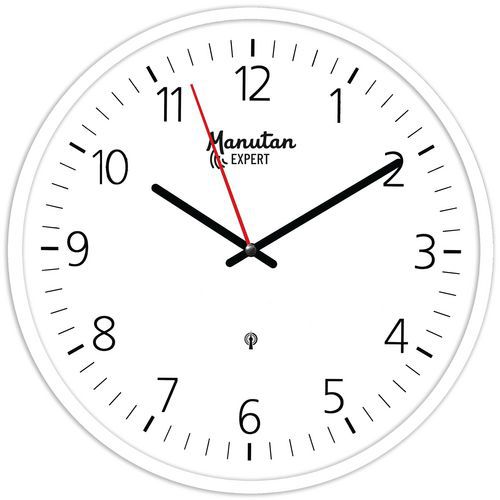 Analoge Wanduhr, funkgesteuert, Ø 35 cm - Manutan Expert