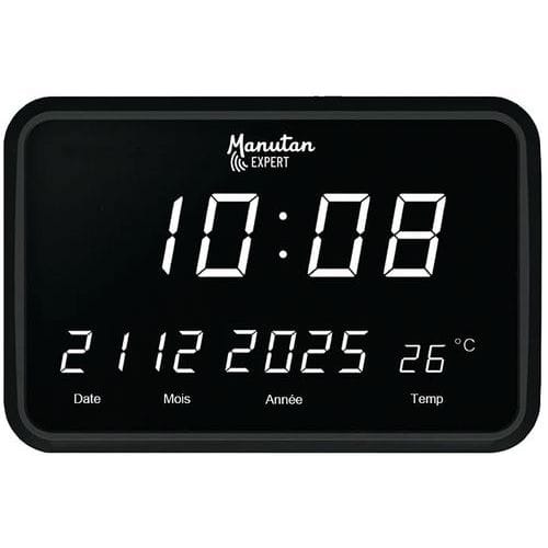 Horloge murale LED rectangulaire grand format - Manutan Expert