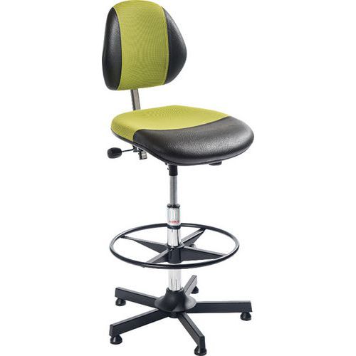 Werkstattstuhl DUO - Lederimitat und 3D-Stoff - Medium - Global Professional Seating