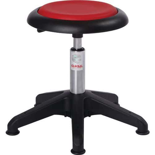 Hocker gepolstert Micro Octopus - Lederimitat - Niedrig - Global Professional Seating