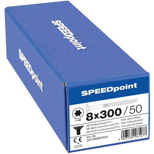 Packung mit 50 Senkkopf-Holzschrauben TX Ø 8 mm – SpeedPoint