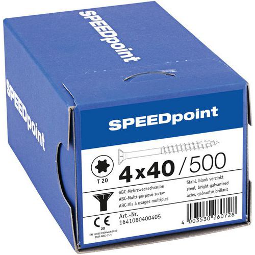 Packung mit Senkkopf-Mehrzweckschrauben TX Ø von 3,5 bis 5 mm – SpeedPoint