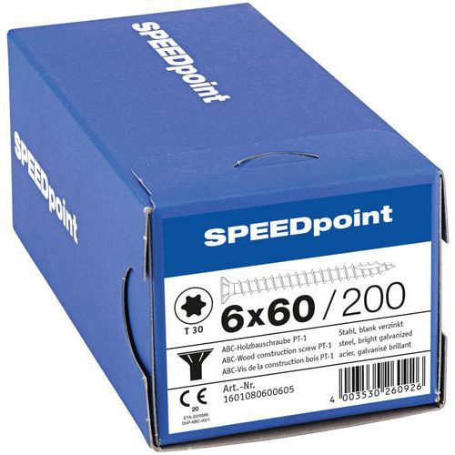 Packung mit Senkkopf-Holzbauschrauben TX Ø – SpeedPoint