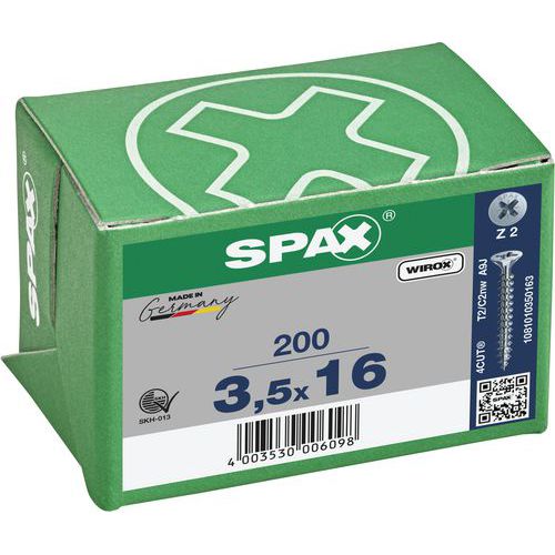 Packung mit Senkkopf-Universalschrauben PZ Ø 3 bis 5 mm – Spax