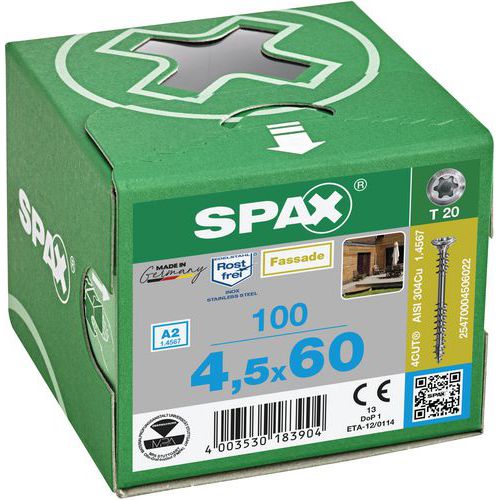 Fassadenschrauben zum Fixieren TX antik Ø 4,5 mm – Packung mit 200 Stück – Spax